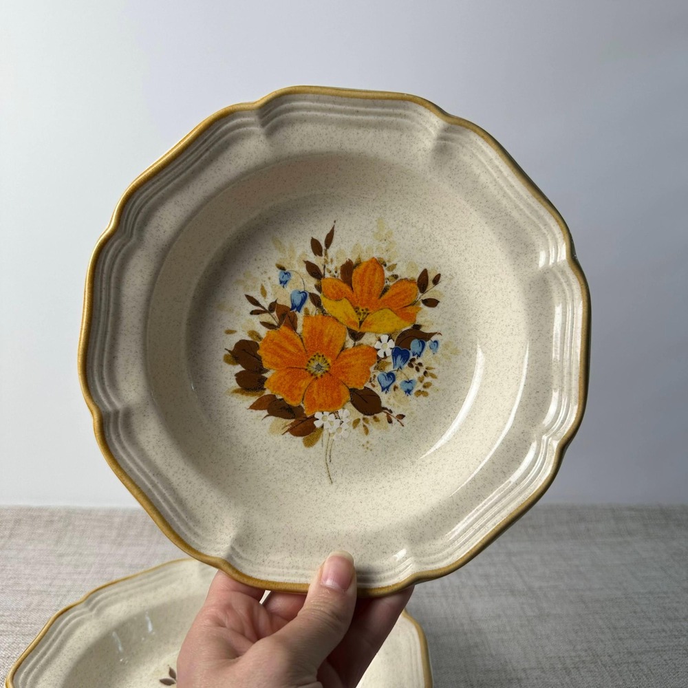 Vintage Mikasa Flowerfest EC 452 Soup Bowls Set of 2 Japan 1970s